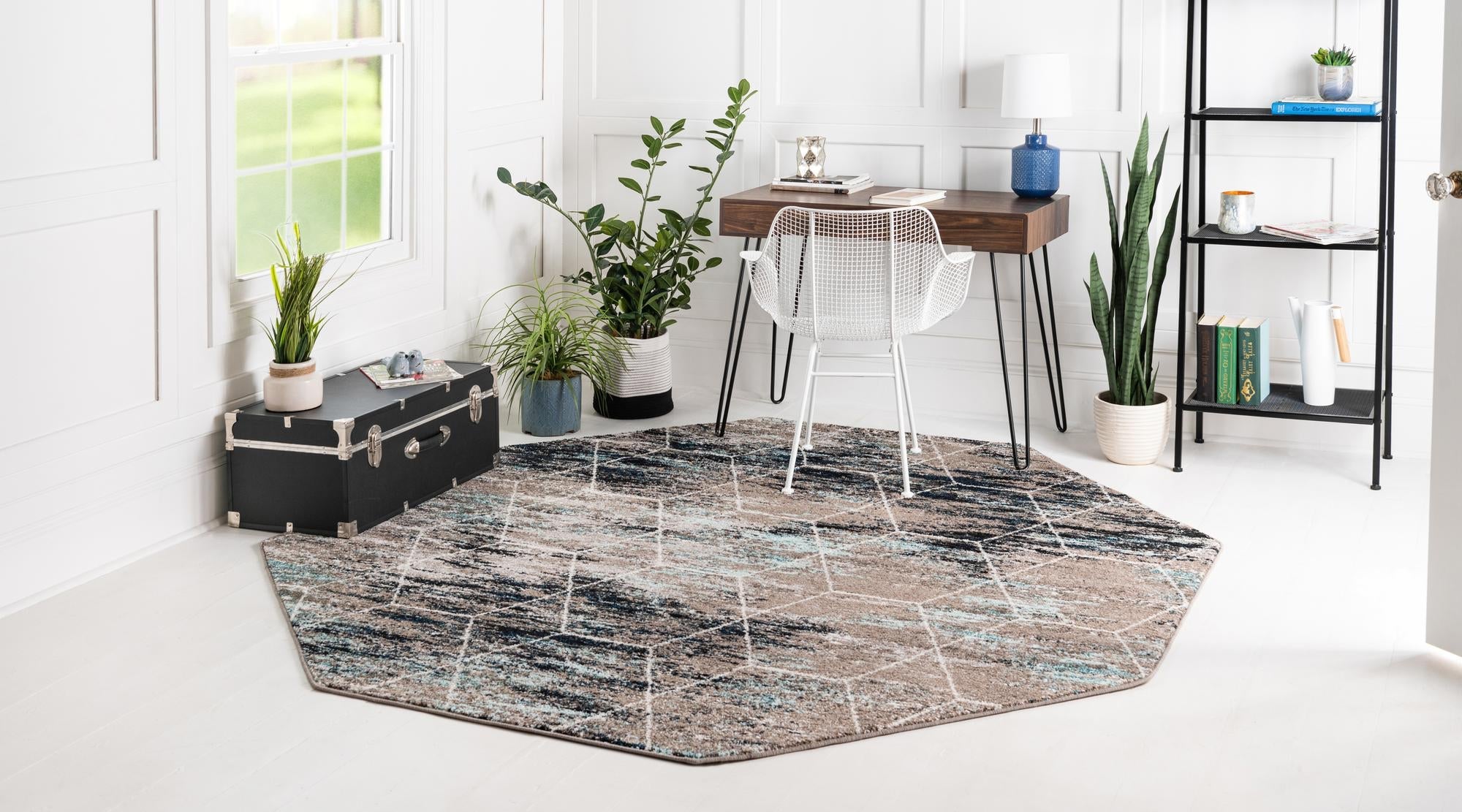 Trellis Mosaic Collection Area Rug - Arborville (Blue Multi)