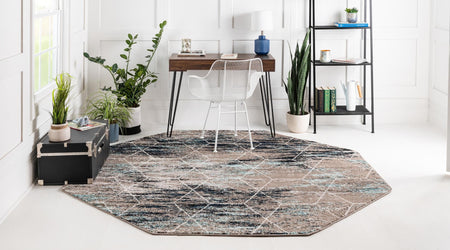 Trellis Mosaic Collection Area Rug - Arborville (Blue Multi)