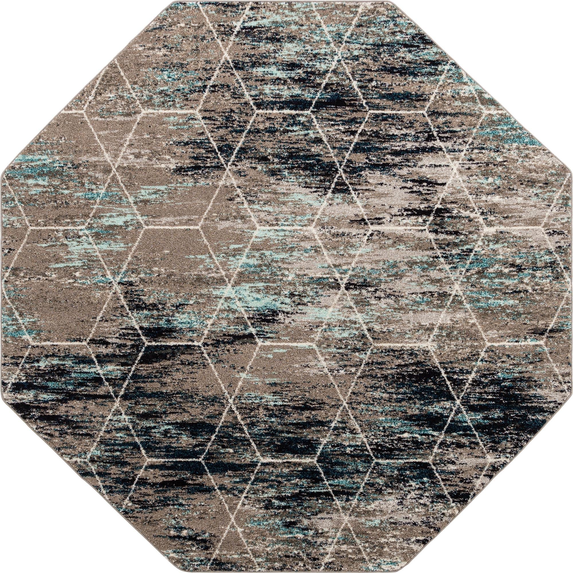 Trellis Mosaic Collection Area Rug - Arborville (Blue Multi)