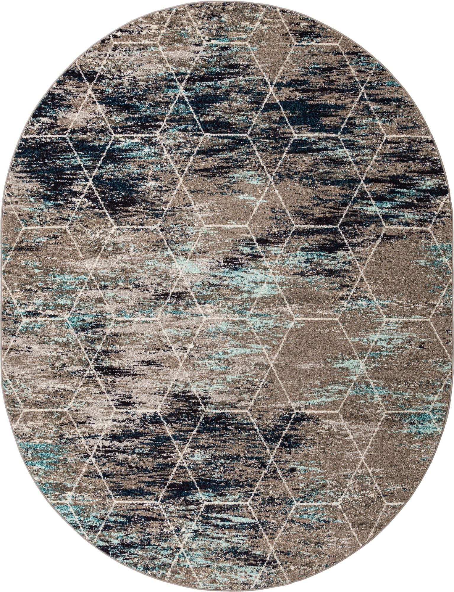 Trellis Mosaic Collection Area Rug - Arborville (Blue Multi)