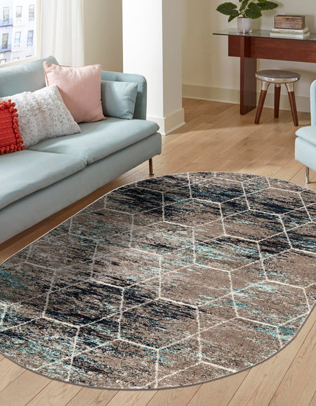 Trellis Mosaic Collection Area Rug - Arborville (Blue Multi)