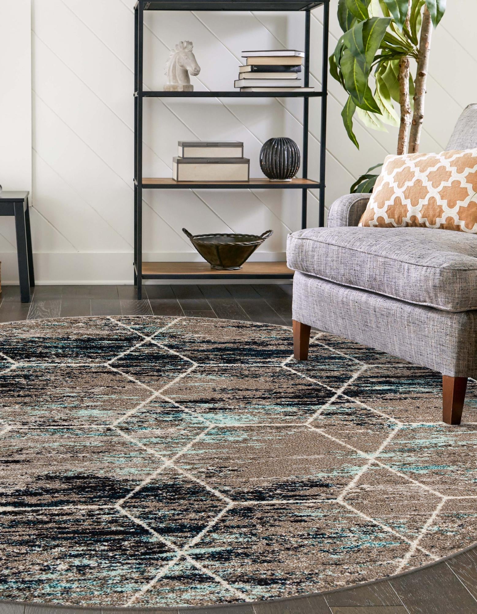 Trellis Mosaic Collection Area Rug - Arborville (Blue Multi)