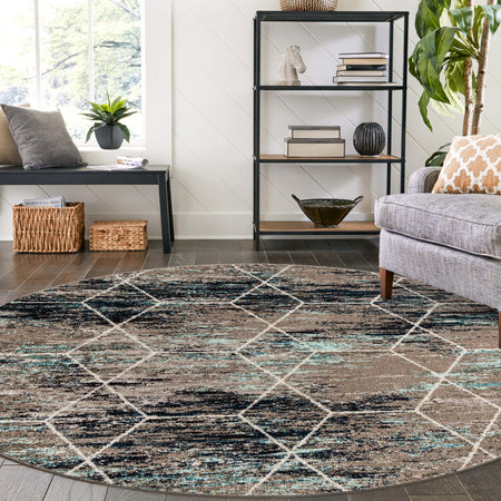 Trellis Mosaic Collection Area Rug - Arborville (Blue Multi)