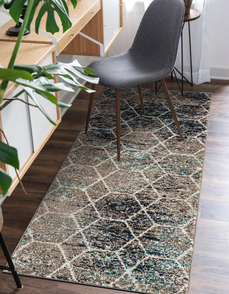 Trellis Mosaic Collection Area Rug - Arborville (Blue Multi)