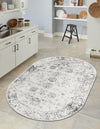 Riviera Elegance Collection Area Rug - Antibes (Gray) Oval Gray  lifestyle 5