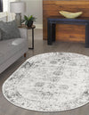 Riviera Elegance Collection Area Rug - Antibes (Gray) Oval Gray  lifestyle 7