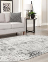 Riviera Elegance Collection Area Rug - Antibes (Gray) Oval Gray  lifestyle 10