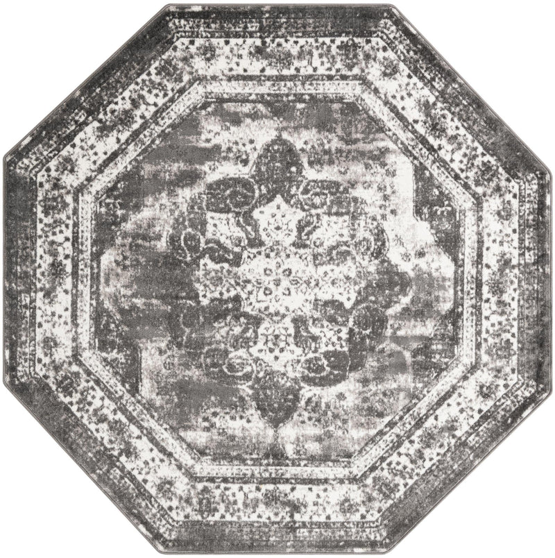 Riviera Elegance Collection Area Rug -  Menton (Gray) Octagon Gray Main