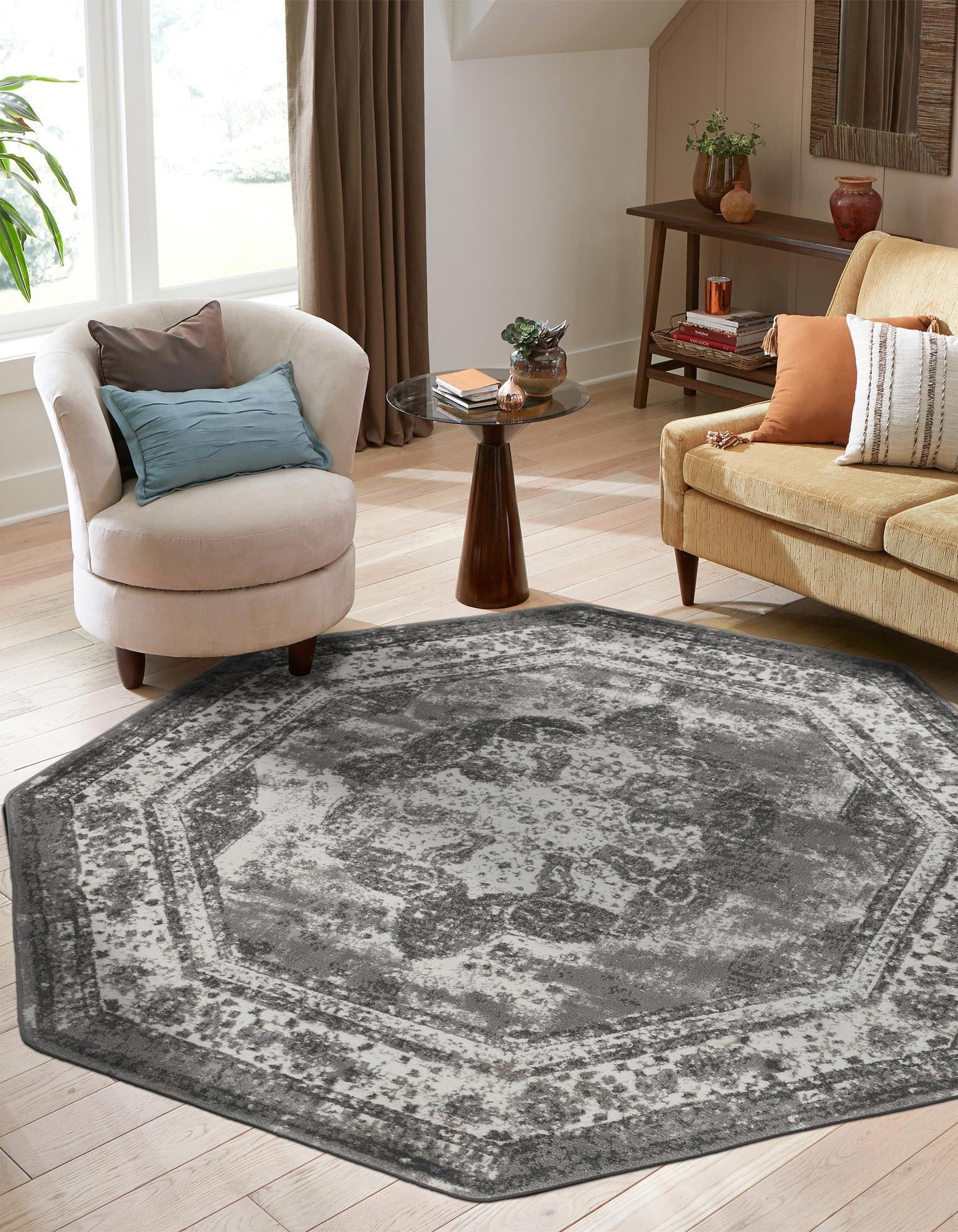 Riviera Elegance Collection Area Rug -  Menton (Gray)