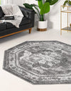 Riviera Elegance Collection Area Rug -  Menton (Gray) Octagon Gray  lifestyle 34