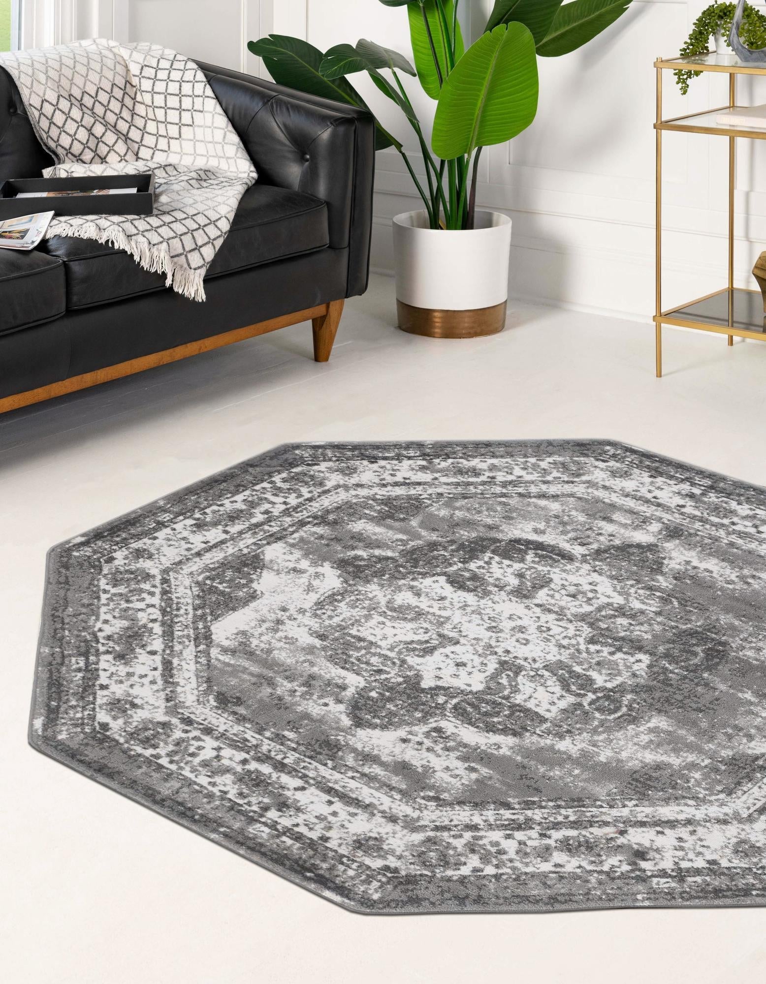 Riviera Elegance Collection Area Rug -  Menton (Gray)