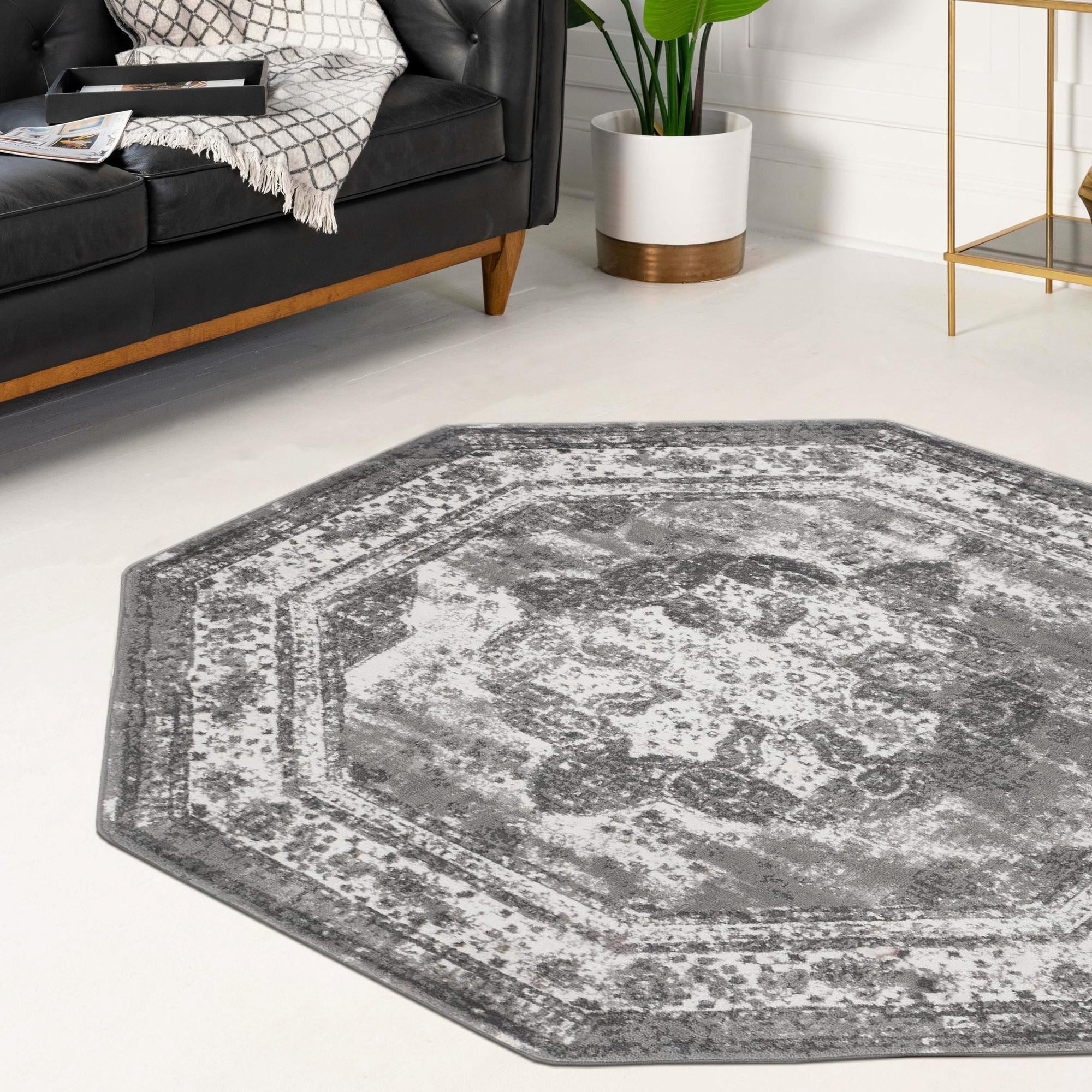 Riviera Elegance Collection Area Rug -  Menton (Gray)