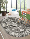 Riviera Elegance Collection Area Rug -  Menton (Gray) Oval Gray  lifestyle 0