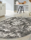 Riviera Elegance Collection Area Rug -  Menton (Gray) Oval Gray  lifestyle 12