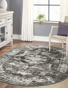 Riviera Elegance Collection Area Rug -  Menton (Gray) Oval Gray  lifestyle 14