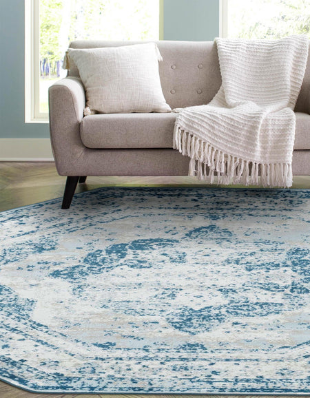 Riviera Elegance Collection Area Rug -  Menton (Blue)