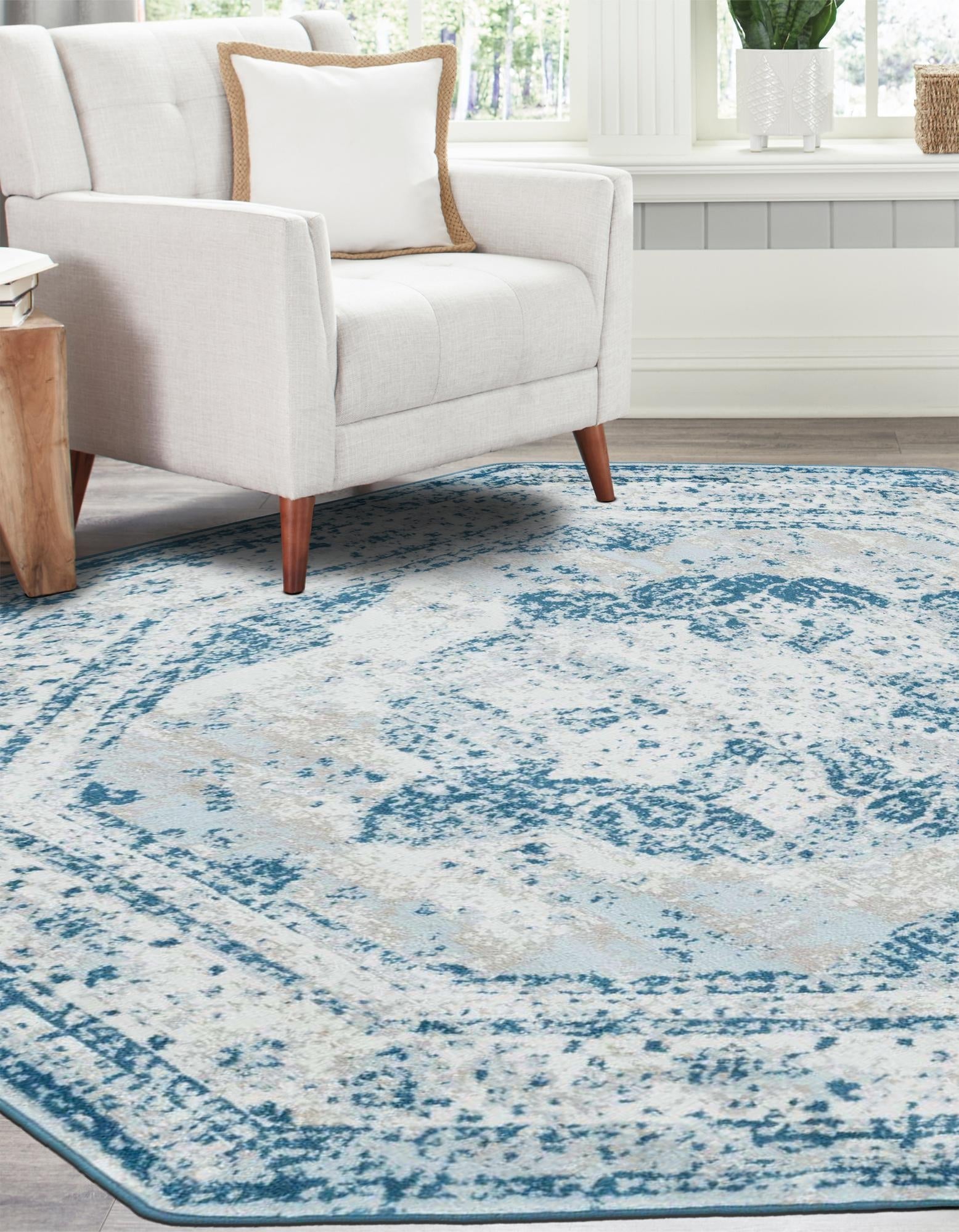 Riviera Elegance Collection Area Rug -  Menton (Blue)