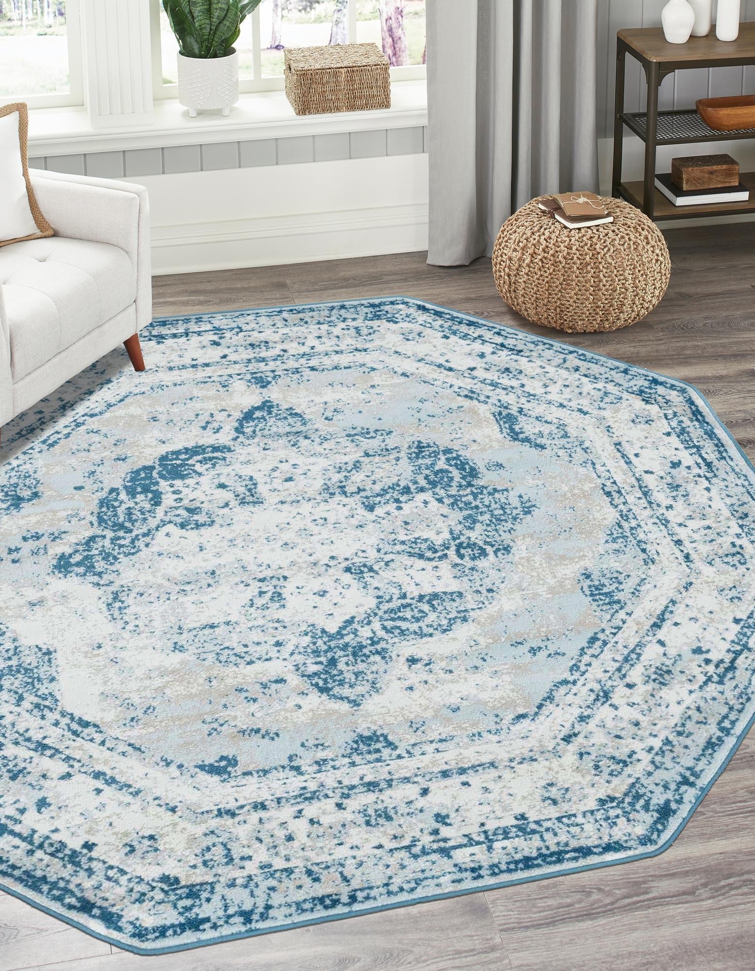 Riviera Elegance Collection Area Rug -  Menton (Blue)