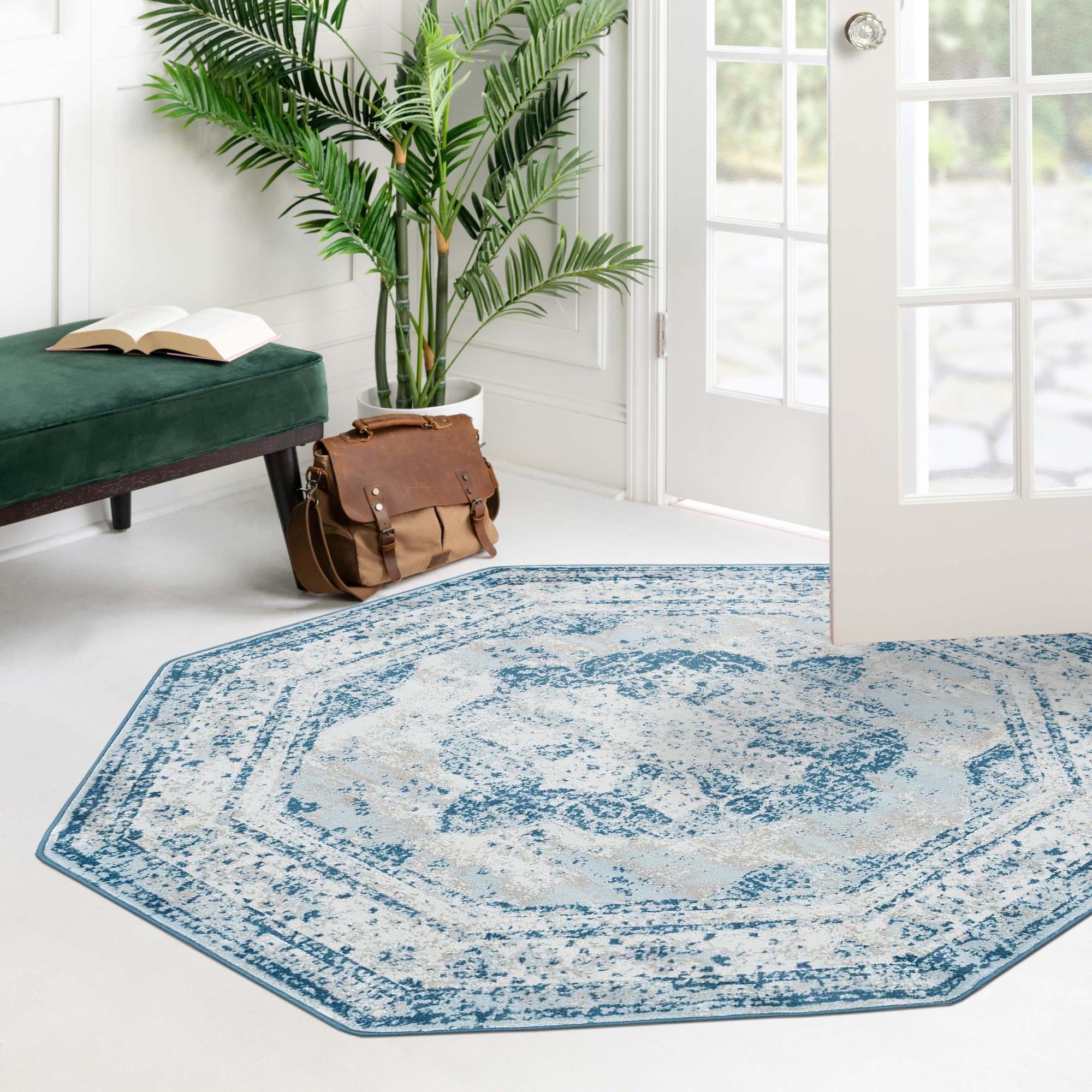 Riviera Elegance Collection Area Rug -  Menton (Blue)