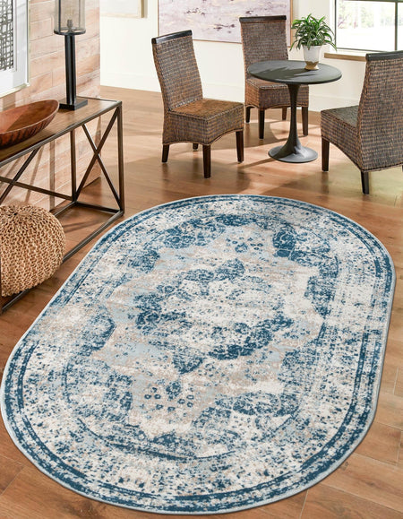 Riviera Elegance Collection Area Rug -  Menton (Blue)