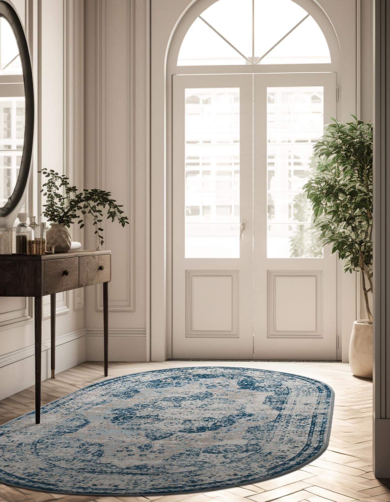 Riviera Elegance Collection Area Rug -  Menton (Blue)