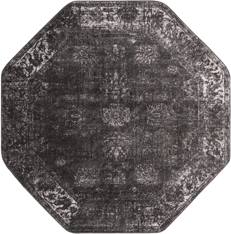 Riviera Elegance Collection Area Rug - Antibes (Dark Gray) Octagon Dark Gray Main