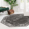 Riviera Elegance Collection Area Rug - Antibes (Dark Gray) Octagon Dark Gray  lifestyle 48