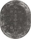 Riviera Elegance Collection Area Rug - Antibes (Dark Gray) Oval Dark Gray Main