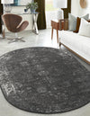 Riviera Elegance Collection Area Rug - Antibes (Dark Gray) Oval Dark Gray  lifestyle 0