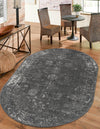 Riviera Elegance Collection Area Rug - Antibes (Dark Gray) Oval Dark Gray  lifestyle 3