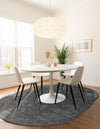 Riviera Elegance Collection Area Rug - Antibes (Dark Gray) Oval Dark Gray  lifestyle 14