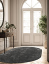 Riviera Elegance Collection Area Rug - Antibes (Dark Gray) Oval Dark Gray  lifestyle 26