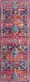 Prague Tapestry Collection Area Rug -  Moravia Runner Fuchsia  lifestyle 31