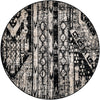 Cascade Range Collection Area Rug - Hood (Black and White) Round Black and White Main