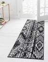 Cascade Range Collection Area Rug - Hood (Black and White) Runner Black and White  lifestyle 0