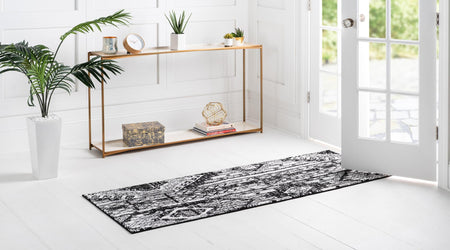 Cascade Range Collection Area Rug - Hood (Black and White)