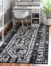 Cascade Range Collection Area Rug -  Rainier Rectangle Black and White  lifestyle 0