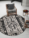 Cascade Range Collection Area Rug -  Rainier Round Black and White  lifestyle 87