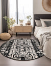 Cascade Range Collection Area Rug -  Rainier Round Black and White  lifestyle 143