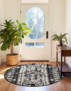 Cascade Range Collection Area Rug -  Rainier Round Black and White  lifestyle 198