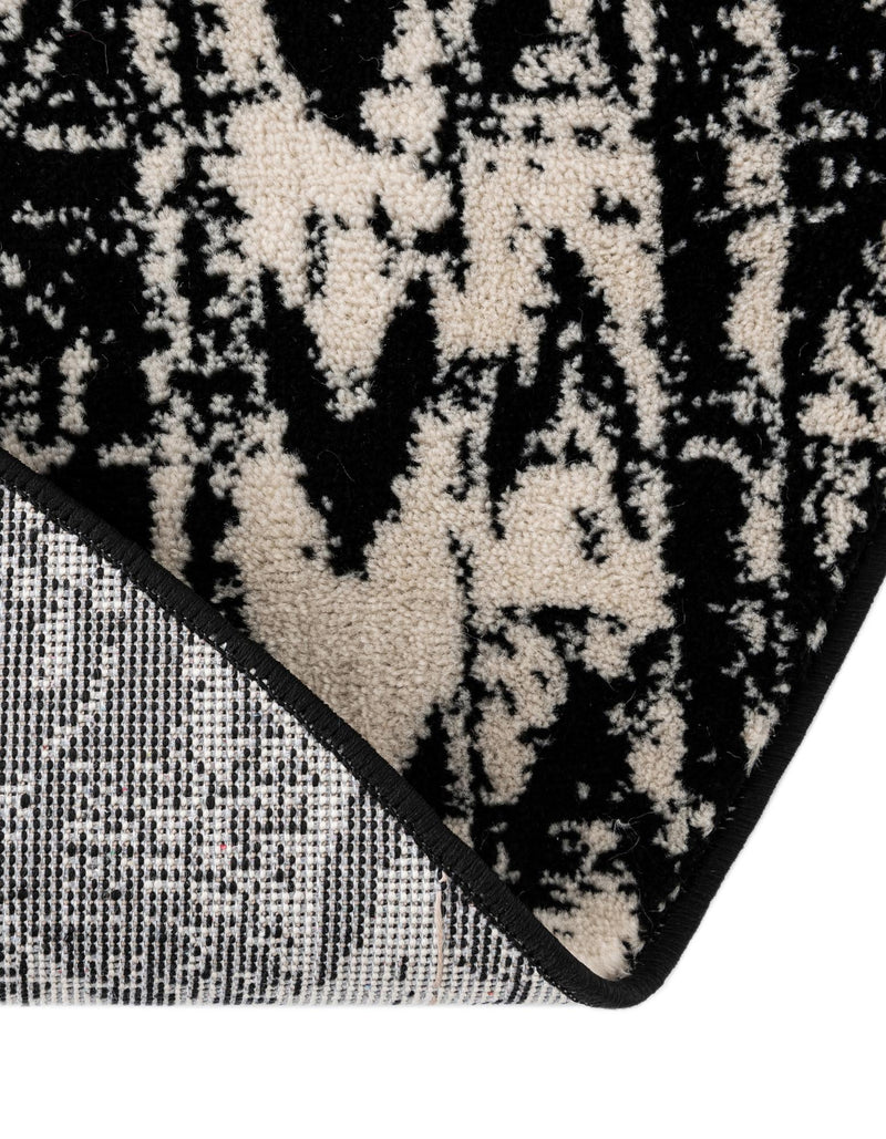 Cascade Range Collection Area Rug -  Rainier Round Black and White  lifestyle 233