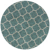 Garden Lattice Oasis Collection Area Rug - Arbor (Teal) Round Teal Main