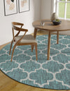 Garden Lattice Oasis Collection Area Rug - Arbor (Teal) Round Teal  lifestyle 27