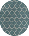 Garden Lattice Oasis Collection Area Rug - Arbor (Teal) Oval Teal Main