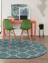 Garden Lattice Oasis Collection Area Rug - Arbor (Teal) Oval Teal  lifestyle 10