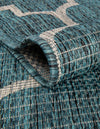 Garden Lattice Oasis Collection Area Rug - Arbor (Teal) Oval Teal  lifestyle 15