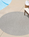 Patio Perfection Collection Area Rug - Veranda (Light Gray) Round Light Gray  lifestyle 27