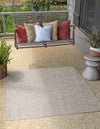 Patio Perfection Collection Area Rug - Veranda (Light Gray) Square Light Gray  lifestyle 19