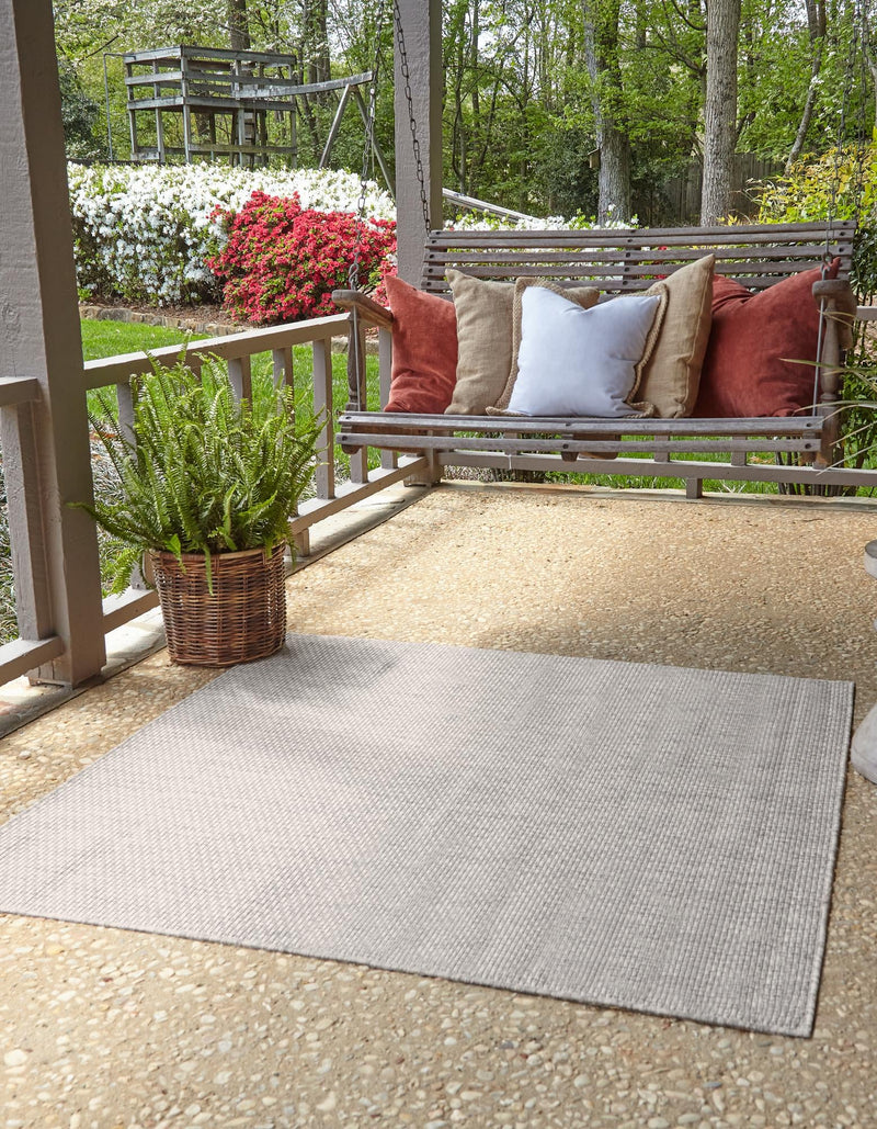 Patio Perfection Collection Area Rug - Veranda (Light Gray) Square Light Gray  lifestyle 24