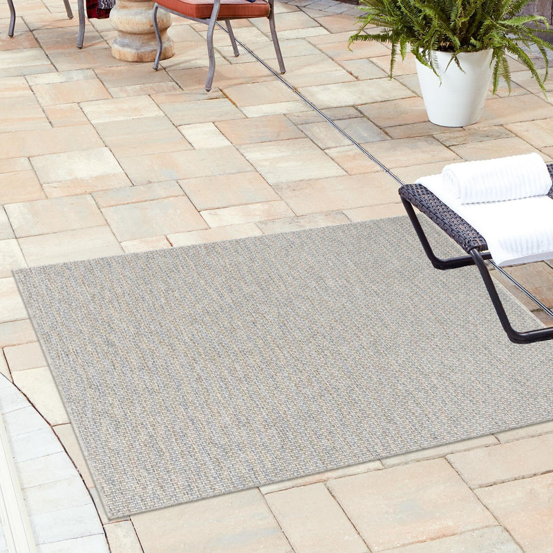 Patio Perfection Collection Area Rug - Veranda (Light Gray) Square Light Gray  lifestyle 58